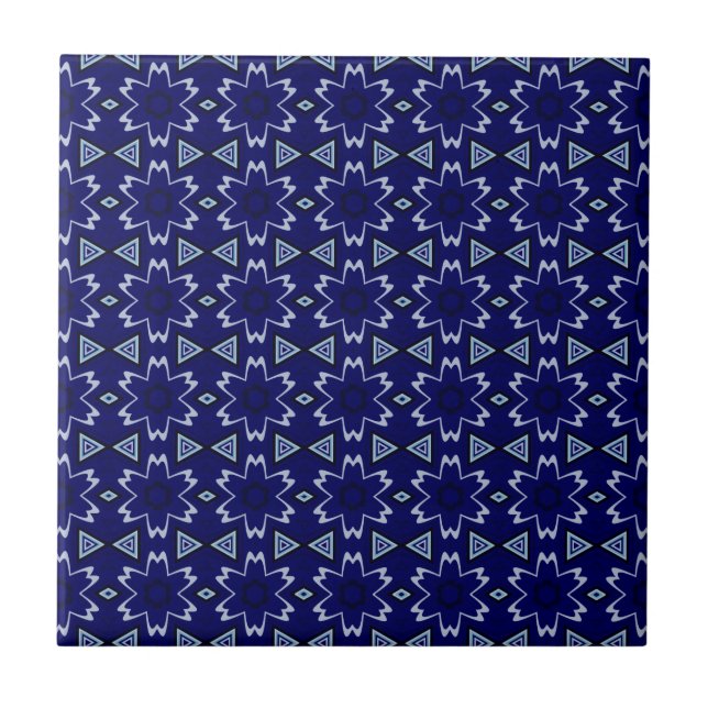 Marine-Digital-Blumenmuster Fliese (Vorderseite)