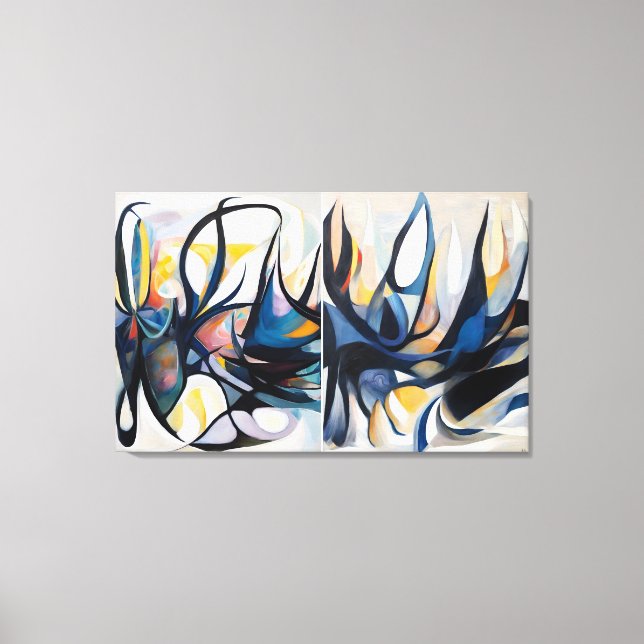 Marine Diptych - überzogene Canvas Print Leinwanddruck (Vorderseite)