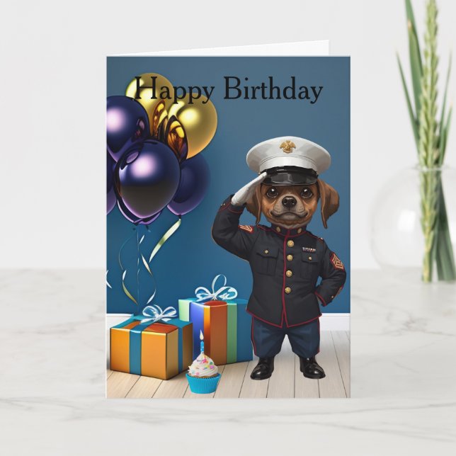 marine dog birthday Folded Greeting Card Karte (Vorderseite)