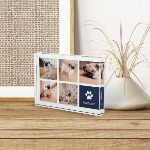 Marine Dog Pawprint Collage Fotoblock