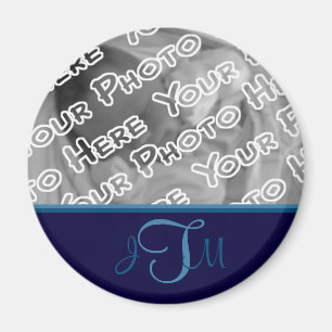 Marine-eleganter Monogramm-Magnet Magnet