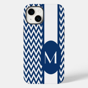 Marine-eleganter Zickzack Entwurf mit Monogramm Case-Mate iPhone Hülle