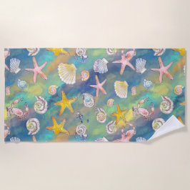 Marine Element Starfish Muschelgewässer Ruf des Me Strandtuch