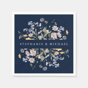 Marine Frühlings-Wildblumenwiese-Gartenhochzeit Serviette