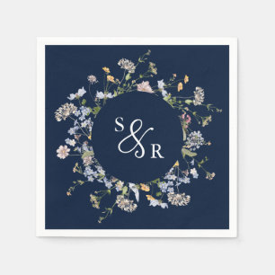 Marine Frühlings-Wildblumenwiese-Gartenhochzeit Serviette