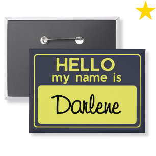 Marine Gelb Benutzerdefinierter Name Hallo Mein Na Button
