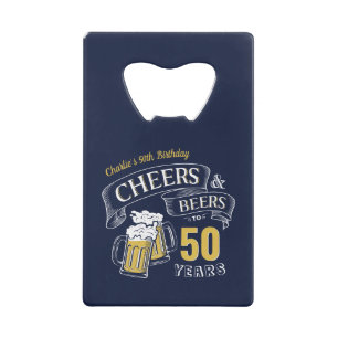 Marine Gelb Cheers And Beers Geburtstag für jedes Geldbeutel Flaschenöffner