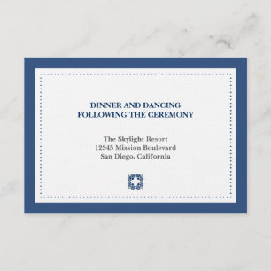 Marine gepunktete Umrandung Hochzeitsempfangs-Einl Begleitkarte