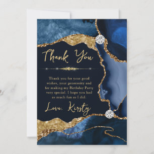 Marine-Gold-Achat-Geode-Geburtstag Dankeskarte