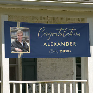 Marine-Gold-Fotorahmen Abschlussfeier 2026 Banner
