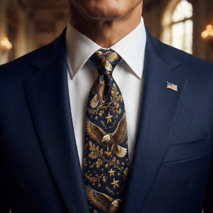 Marine-Gold-Weißkopfadler-Erbe Krawatte