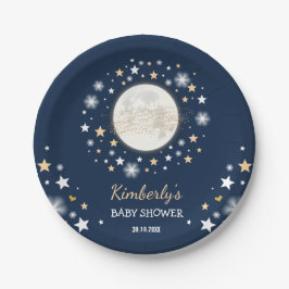 Marine-Goldmond-u. Stern-Babyparty-Funkeln-Stern Pappteller