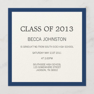 Marine-Grenzentwurfs-Abschluss-Einladungen Einladung