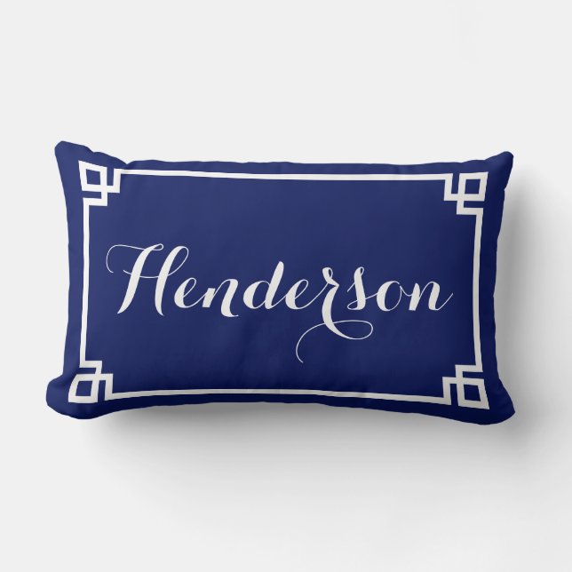 Marine-griechischer Schlüsselfamilienname Lendenkissen (Vorderseite)