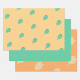 Marine habitat Wrapping Paper Flat Sheet Set of 3 Geschenkpapier Set