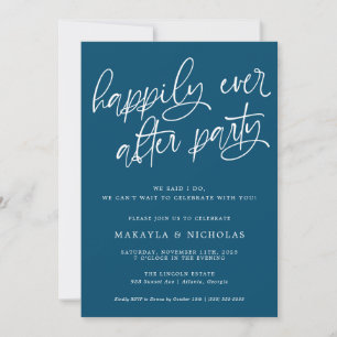 Marine-Happily-Ever-After-Party-Hochzeitsempfang Einladung