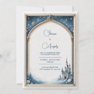 Marine Himmelsburg gotischer Bogen Hochzeit Einladung