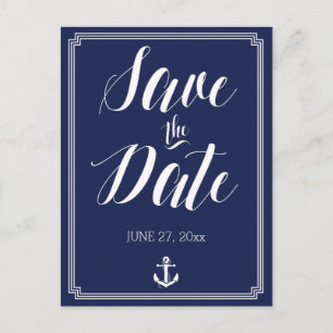 Marine Hochzeit Save The Date Postkarten Rahmen