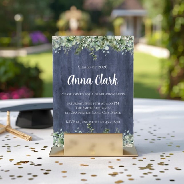 Marine Holz Eukalyptus Abschluss Einladung (Von Creator hochgeladen)