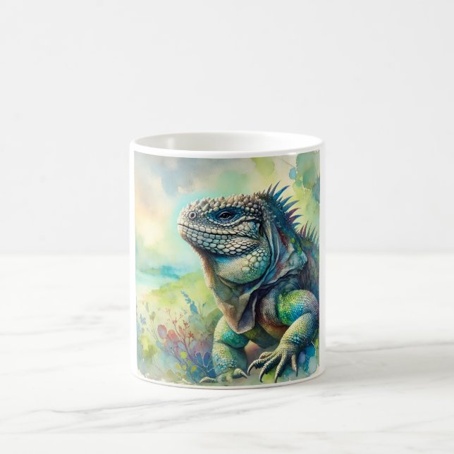 Marine Iguana 221024AREF103 - Watercolor Kaffeetasse (Mittel)