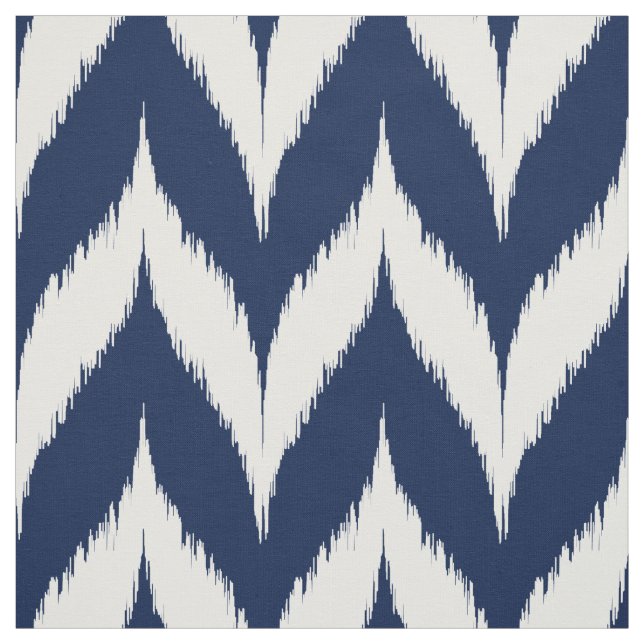 Marine Ikat Zickzack Muster Stoff (Muster)