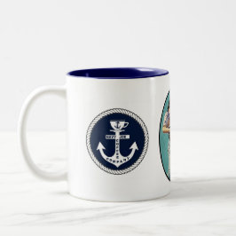 Marine Joe-Kaffeetasse für Navy Joe Coffee Company Zweifarbige Tasse