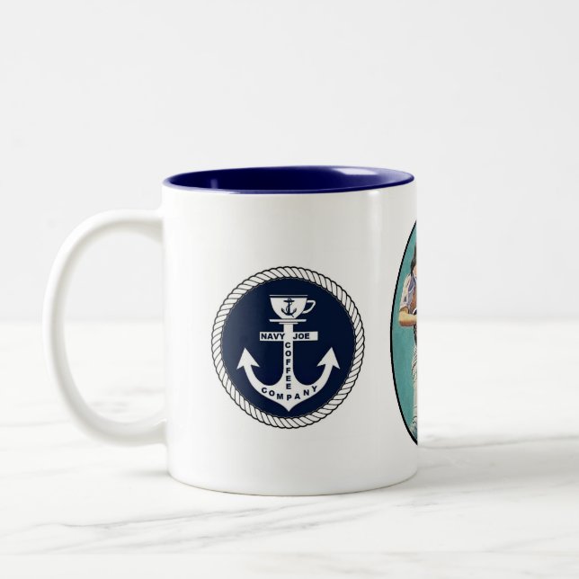 Marine Joe-Kaffeetasse für Navy Joe Coffee Company Zweifarbige Tasse (Links)