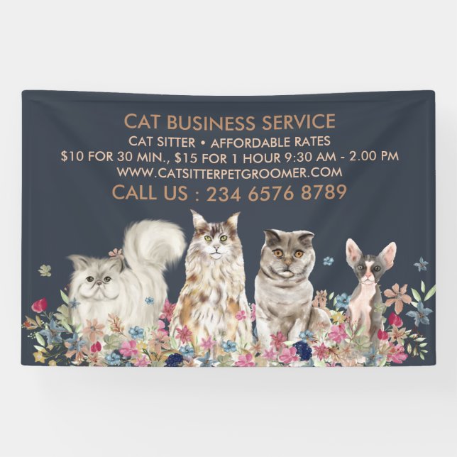 Marine Katzensitter Haustier Banner (Horizontal)