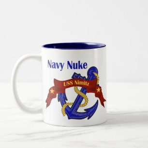 Marine-Kernwaffe ~ USS Nimitz Zweifarbige Tasse