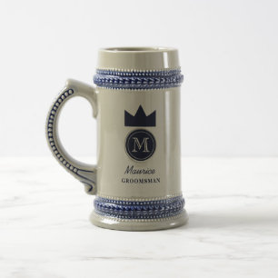 Marine-Kronen-Monogramm Trauzeuge Bierglas
