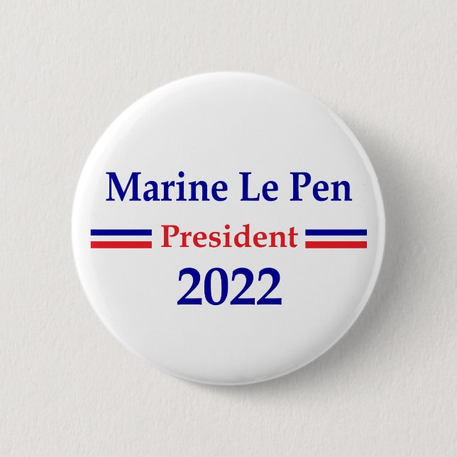 Marine Le Pen 2022 Präsident Frankreich Button (Vorderseite)