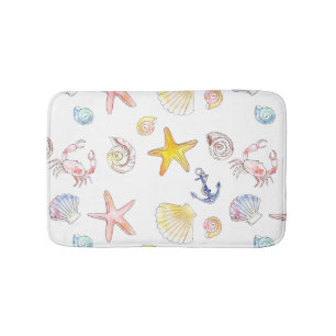 Marine Life & Anchors Badematte