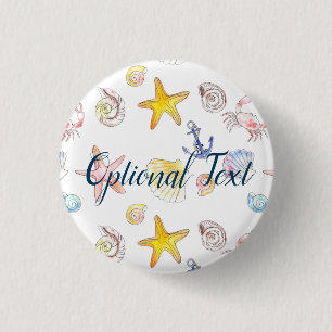 Marine Life & Anchors Button