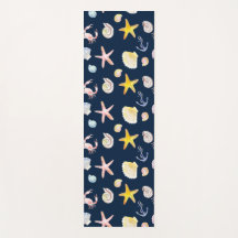 Marine Life & Anchors (Dark Yoga Mat)