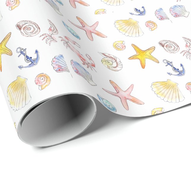 Marine Life & Anchors Geschenkpapier (Rolleneckpunkt)