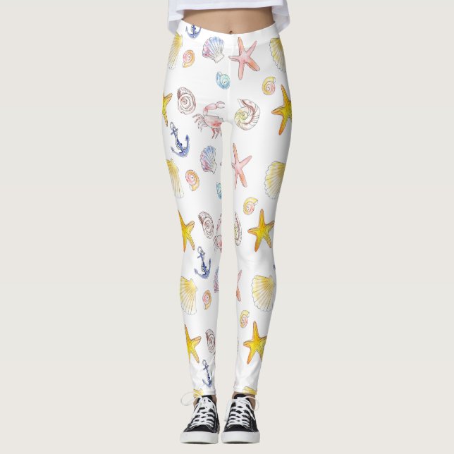 Marine Life & Anchors Leggings (Vorderseite)