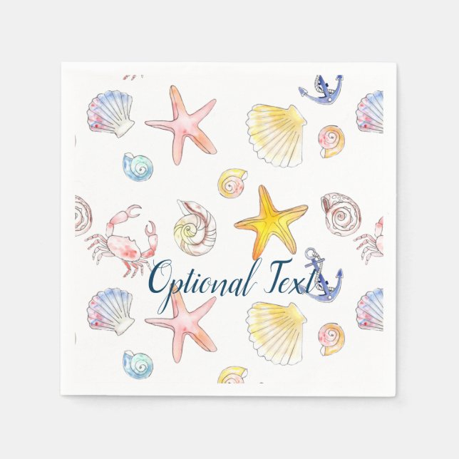 Marine Life & Anchors Serviette (Vorderseite)