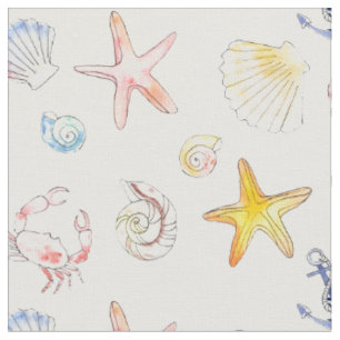 Marine Life & Anchors Stoff