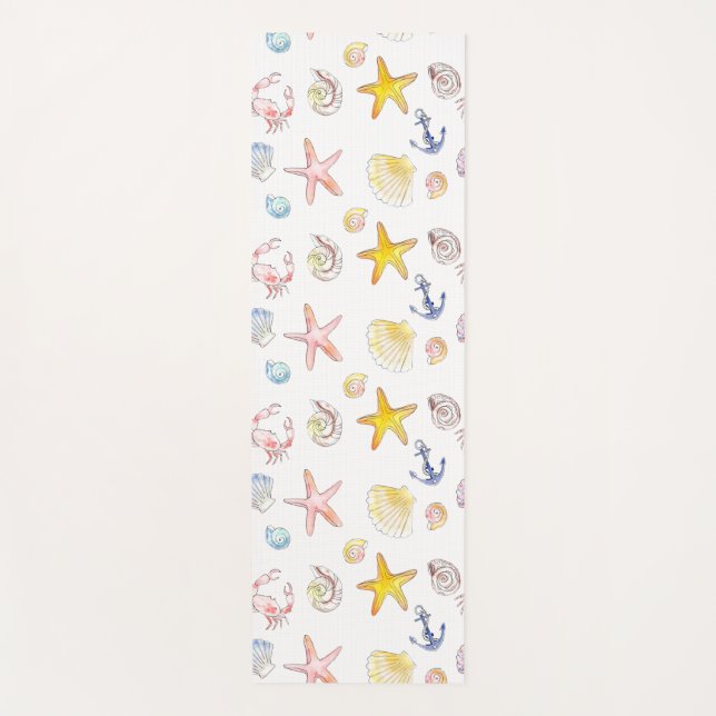 Marine Life & Anchors Yogamatte (Vorderseite)