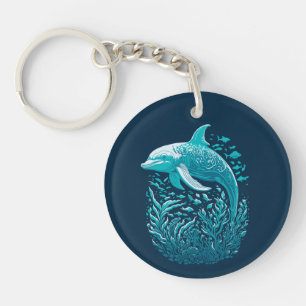 Marine Life Art   Dolphin-Grafikdesign Schlüsselanhänger