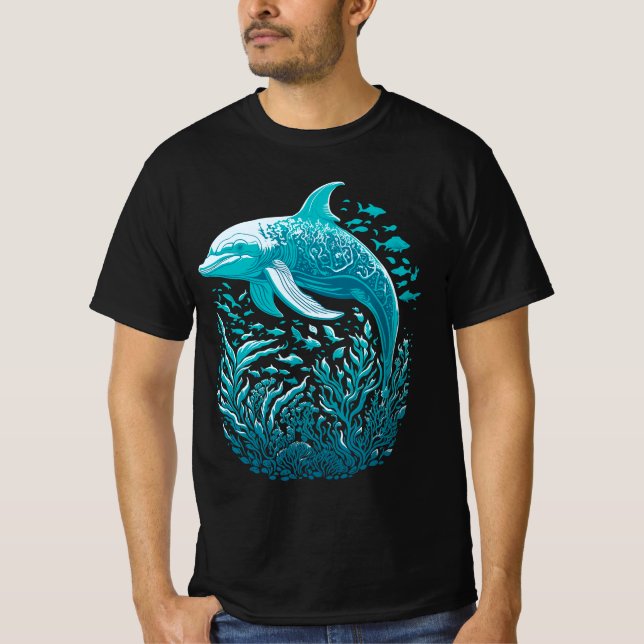Marine Life Art | Dolphin-Grafikdesign T-Shirt (Vorderseite)