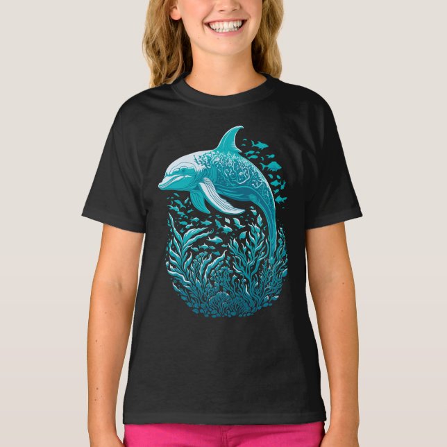 Marine Life Art | Dolphin-Grafikdesign T-Shirt (Vorderseite)