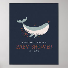 Marine Life Baby Dusche Begrüßungsanzeige Poster