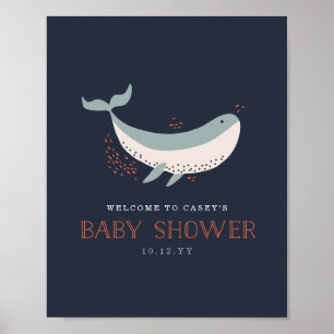 Marine Life Baby Dusche Begrüßungsanzeige Poster