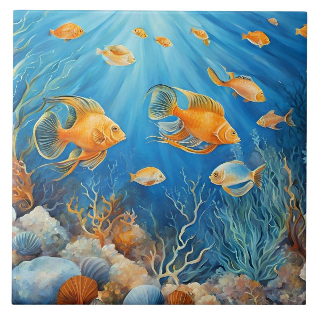 Marine Life with Exotic Fish Fliese (Vorderseite)