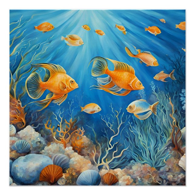 Marine Life with Exotic Fish Poster (Vorderseite)