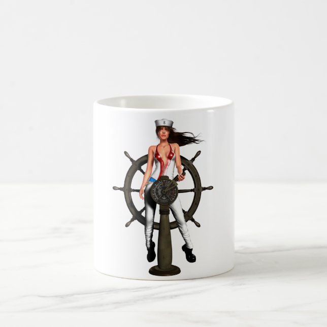 Marine-Mädchen Kaffeetasse (Mittel)
