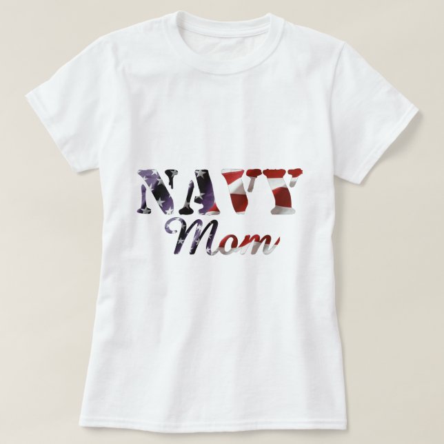 Marine-Mama-amerikanische Flagge T-Shirt (Design vorne)