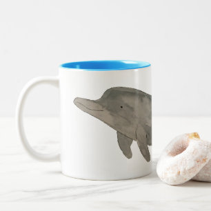 Marine Mammal Watercolor Bottlenose Dolphin Zweifarbige Tasse