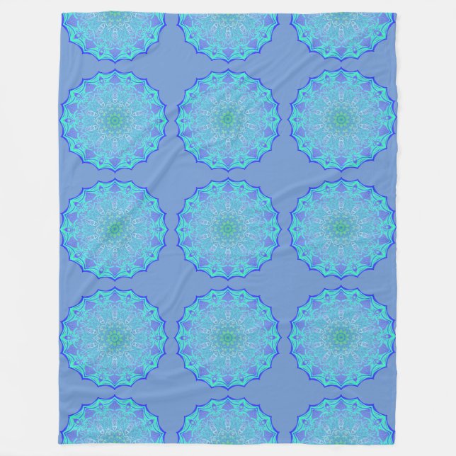 Marine Mandala Fleecedecke (Vorderseite)